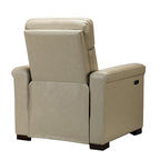 Fauteuil inclinable électrique contemporain classique en cuir véritable Alicia de 88 cm de large avec port USB