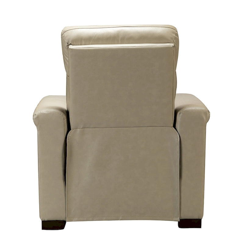 Fauteuil inclinable électrique contemporain classique en cuir véritable Alicia de 88 cm de large avec port USB