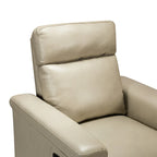 Fauteuil inclinable électrique contemporain classique en cuir véritable Alicia de 88 cm de large avec port USB