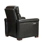 Fauteuil inclinable électrique contemporain classique en cuir véritable Alicia de 88 cm de large avec port USB