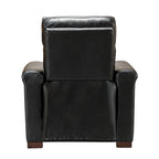 Fauteuil inclinable électrique contemporain classique en cuir véritable Alicia de 88 cm de large avec port USB