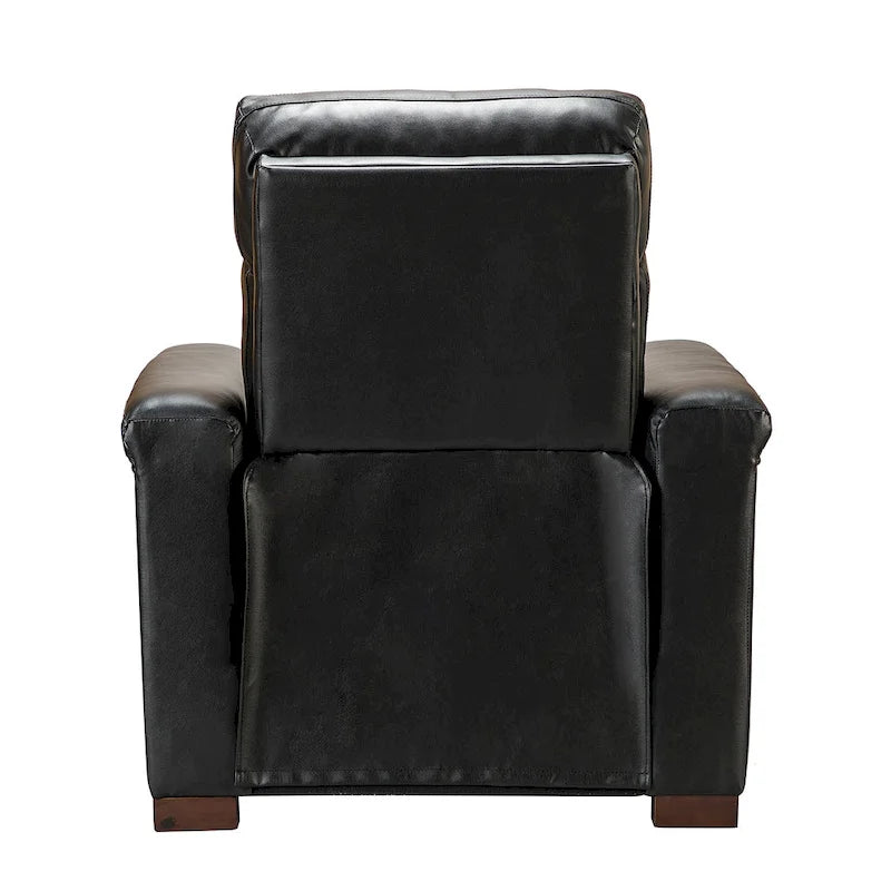 Fauteuil inclinable électrique contemporain classique en cuir véritable Alicia de 88 cm de large avec port USB