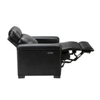 Fauteuil inclinable électrique contemporain classique en cuir véritable Alicia de 88 cm de large avec port USB