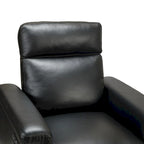 Fauteuil inclinable électrique contemporain classique en cuir véritable Alicia de 88 cm de large avec port USB