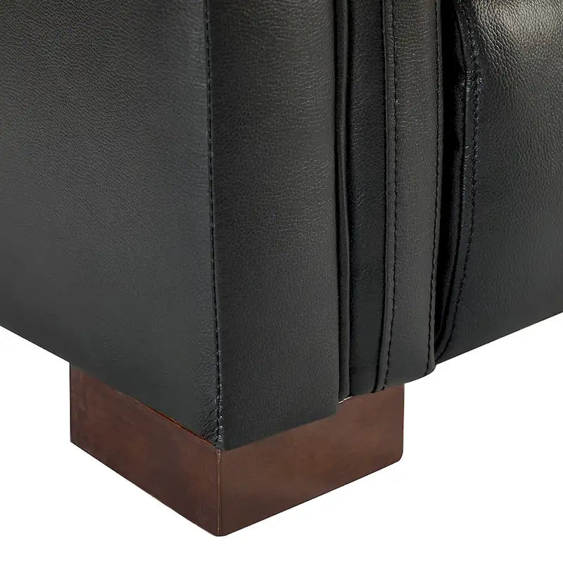 Fauteuil inclinable électrique contemporain classique en cuir véritable Alicia de 88 cm de large avec port USB