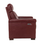 Fauteuil inclinable électrique contemporain classique en cuir véritable Alicia de 88 cm de large avec port USB