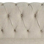 Morden Fort Ensemble 2 pièces Chesterfield capitonné, canapé et causeuse, en tissu, lin, pour salon