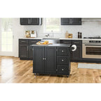 Desserte de cuisine Dolly Madison avec plateau en acier inoxydable par Homestyles