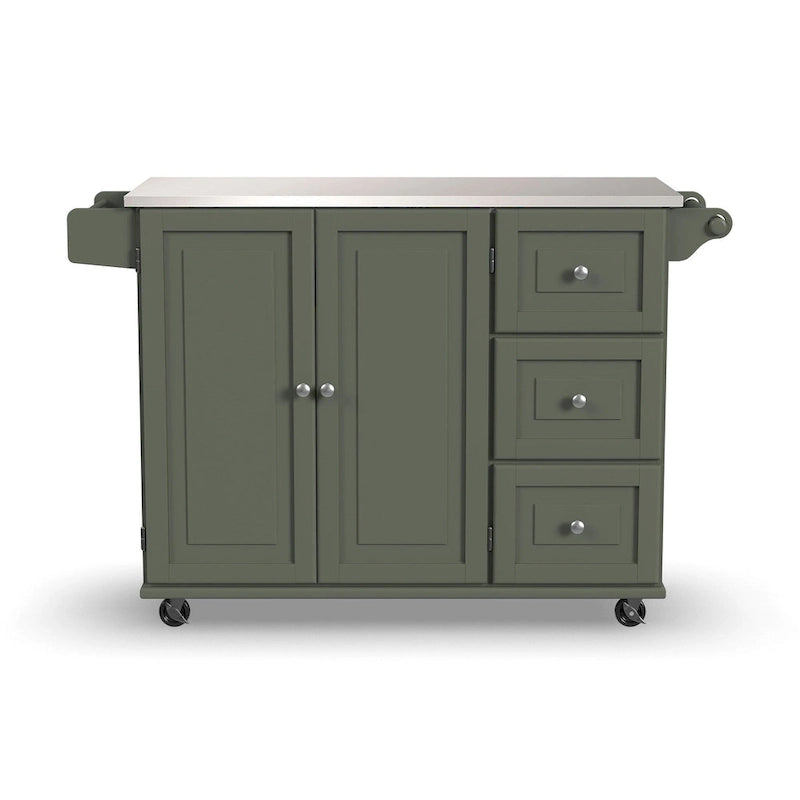 Desserte de cuisine Dolly Madison avec plateau en acier inoxydable par Homestyles