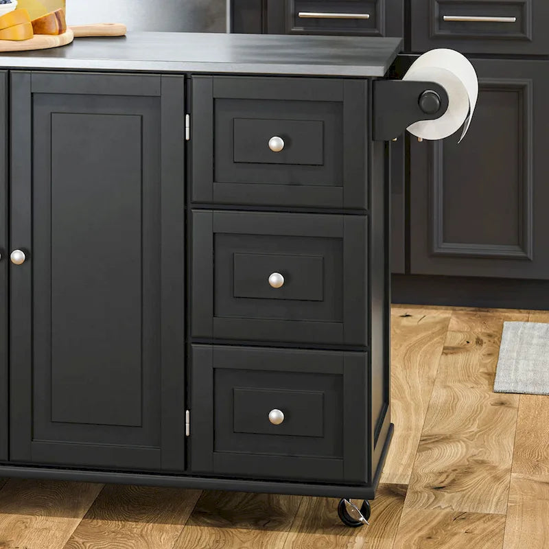 Desserte de cuisine Dolly Madison avec plateau en acier inoxydable par Homestyles
