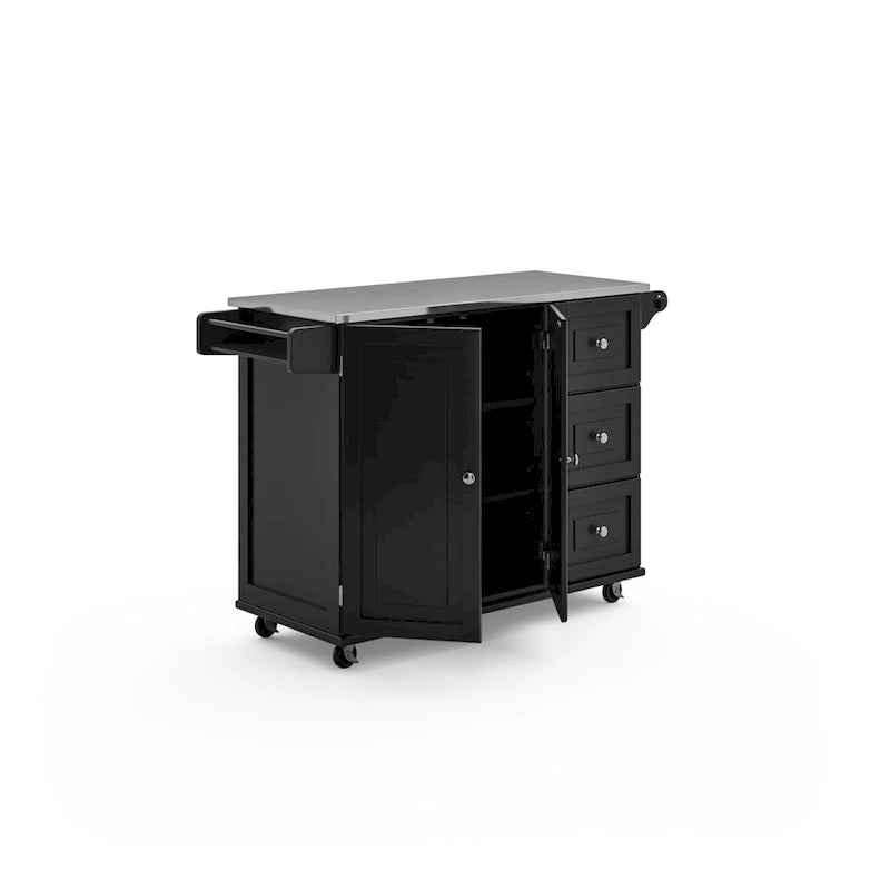 Desserte de cuisine Dolly Madison avec plateau en acier inoxydable par Homestyles