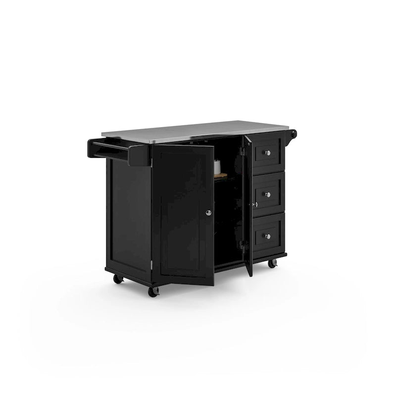 Desserte de cuisine Dolly Madison avec plateau en acier inoxydable par Homestyles
