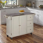 Desserte de cuisine Dolly Madison avec plateau en acier inoxydable par Homestyles