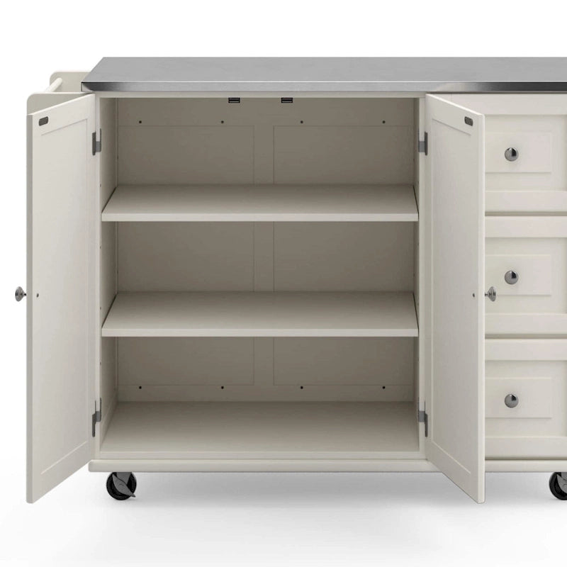 Desserte de cuisine Dolly Madison avec plateau en acier inoxydable par Homestyles
