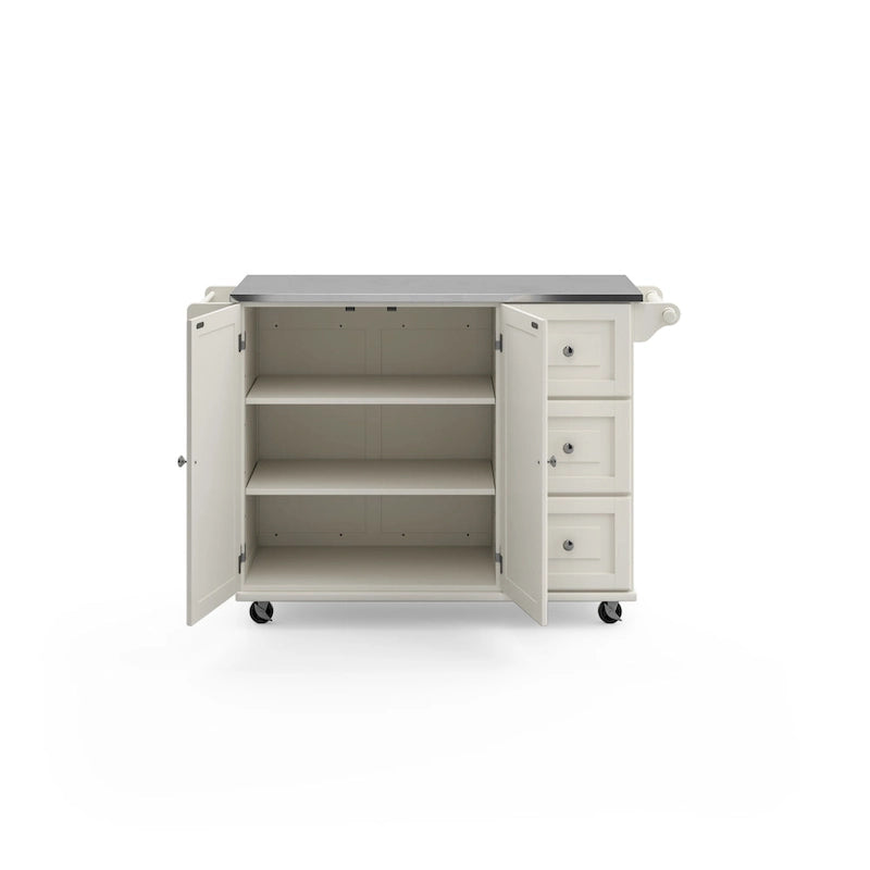 Desserte de cuisine Dolly Madison avec plateau en acier inoxydable par Homestyles