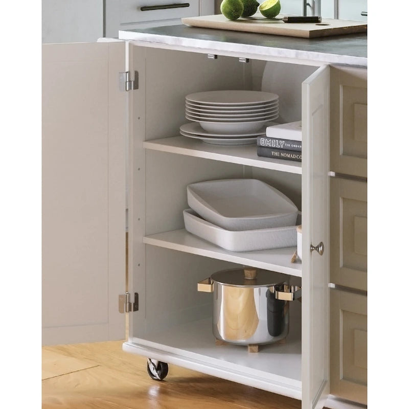 Desserte de cuisine Dolly Madison avec plateau en acier inoxydable par Homestyles