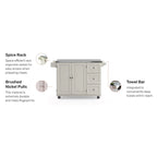 Desserte de cuisine Dolly Madison avec plateau en acier inoxydable par Homestyles