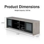 Meuble TV de rangement multifonctionnel en verre Haylin Contemporary de 71 pouces