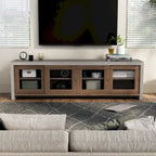 Meuble TV de rangement multifonctionnel en verre Haylin Contemporary de 71 pouces