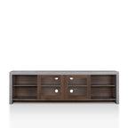 Meuble TV de rangement multifonctionnel en verre Haylin Contemporary de 71 pouces