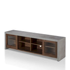 Meuble TV de rangement multifonctionnel en verre Haylin Contemporary de 71 pouces