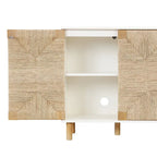 Meuble d'appoint Nathan James Beacon en bois avec portes en jonc de mer et étagère réglable
