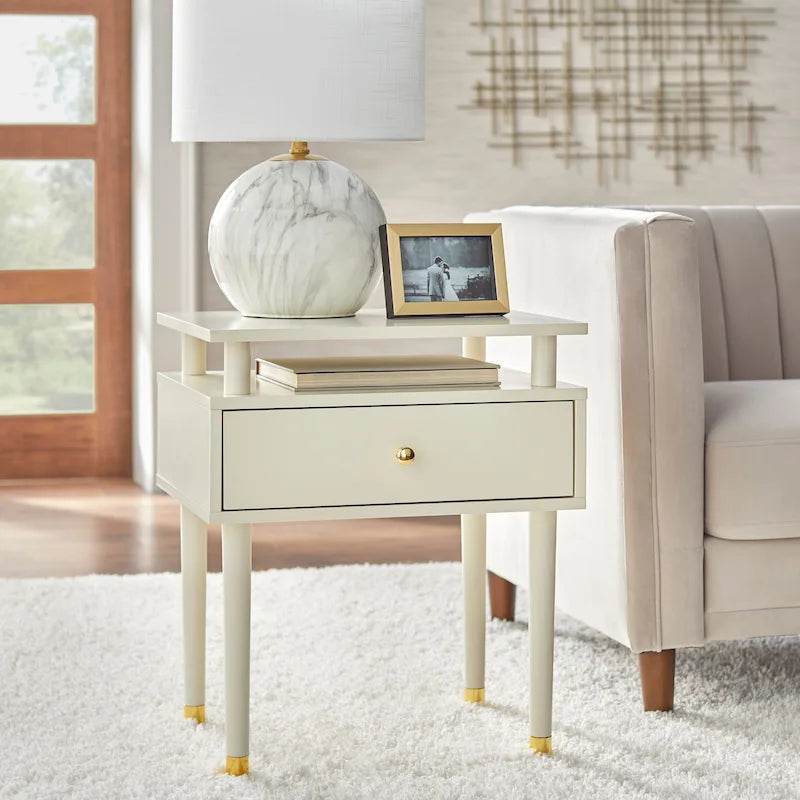 Table d'appoint à un tiroir Margo Mid-Century Simple Living