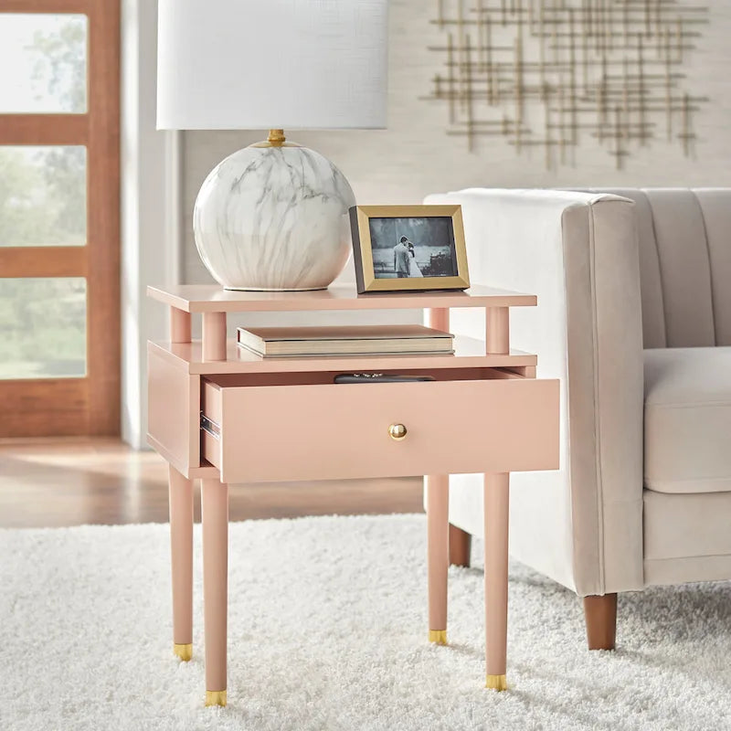 Table d'appoint à un tiroir Margo Mid-Century Simple Living