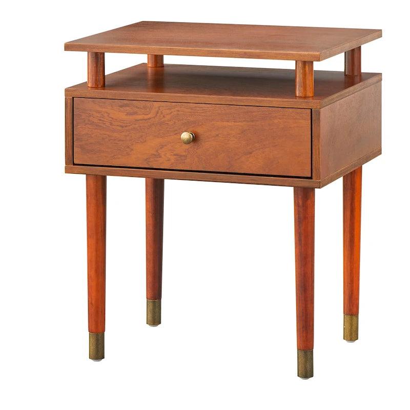 Table d'appoint à un tiroir Margo Mid-Century Simple Living