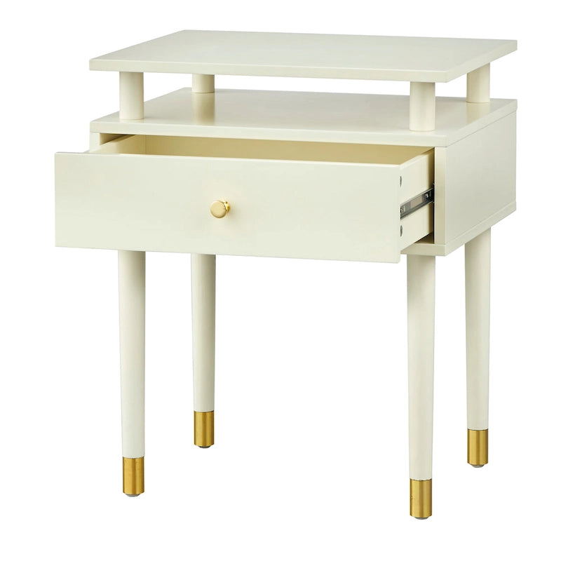Table d'appoint à un tiroir Margo Mid-Century Simple Living