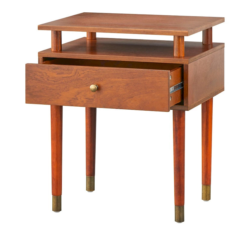 Table d'appoint à un tiroir Margo Mid-Century Simple Living