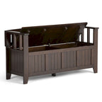 Banc de rangement en bois massif 48 po WYNDENHALL Normandy pour entrée