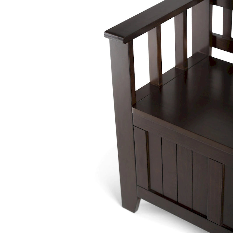 Banc de rangement en bois massif 48 po WYNDENHALL Normandy pour entrée