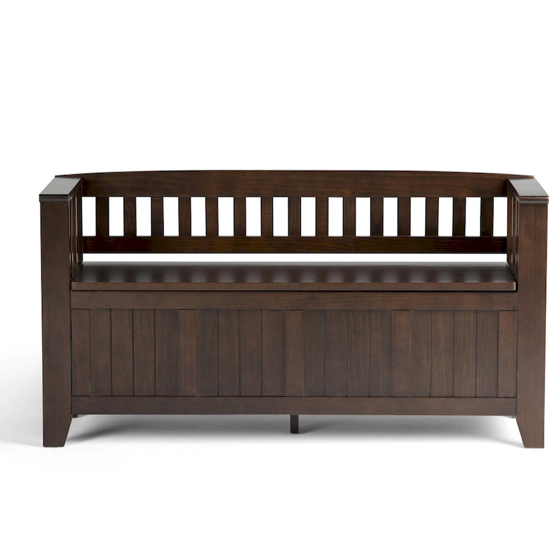 Banc de rangement en bois massif 48 po WYNDENHALL Normandy pour entrée