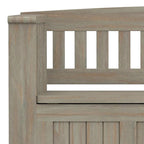 Banc de rangement en bois massif 48 po WYNDENHALL Normandy pour entrée