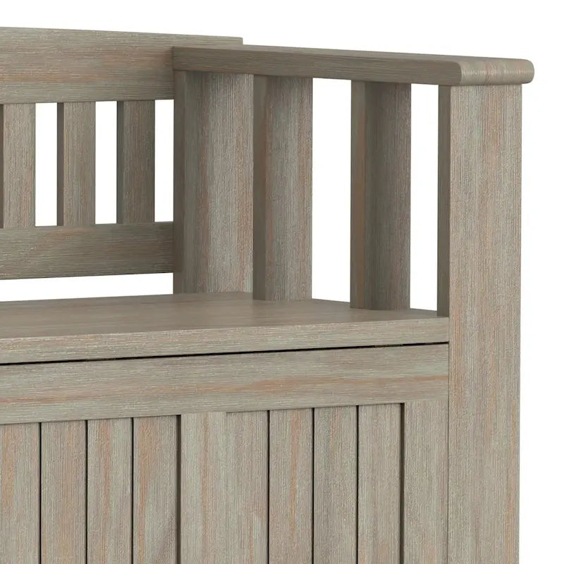 Banc de rangement en bois massif 48 po WYNDENHALL Normandy pour entrée