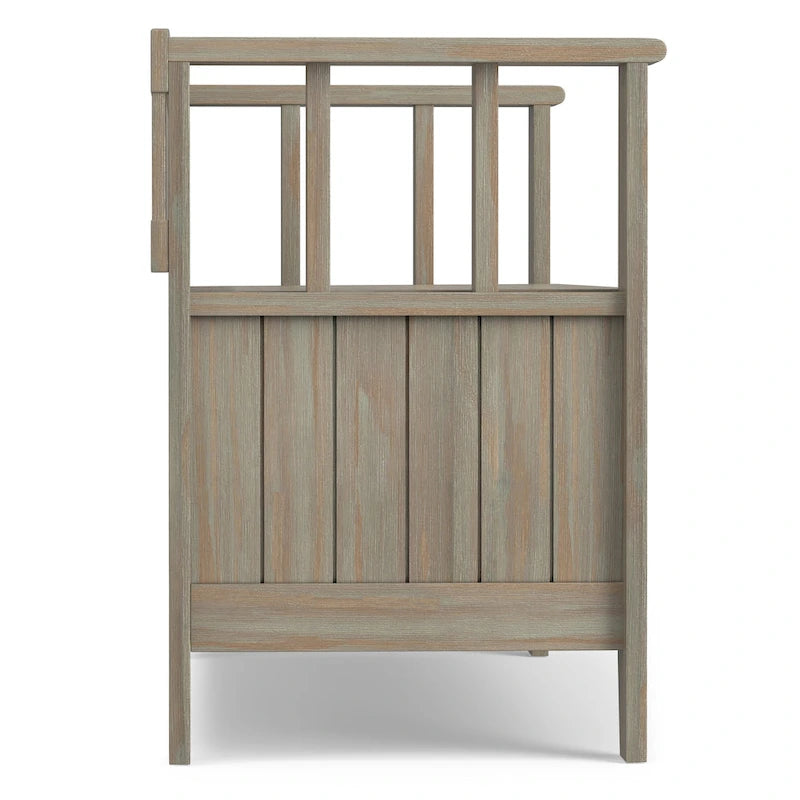 Banc de rangement en bois massif 48 po WYNDENHALL Normandy pour entrée