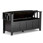 Banc de rangement en bois massif 48 po WYNDENHALL Normandy pour entrée