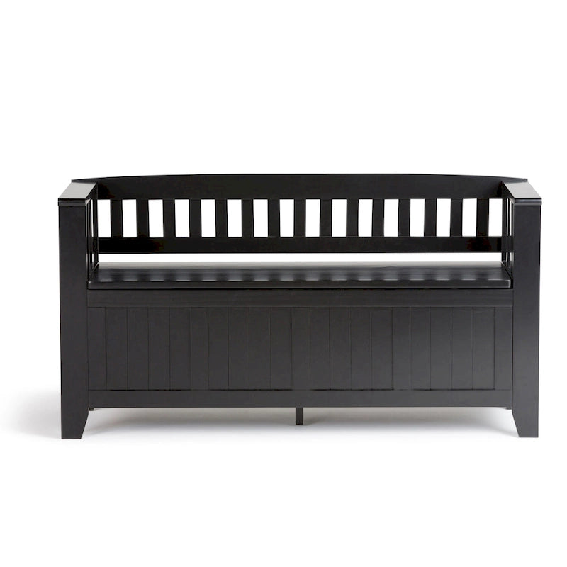 Banc de rangement en bois massif 48 po WYNDENHALL Normandy pour entrée