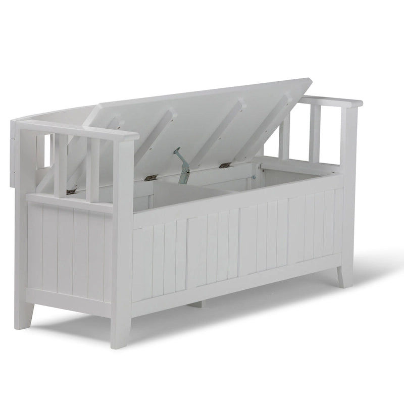 Banc de rangement en bois massif 48 po WYNDENHALL Normandy pour entrée
