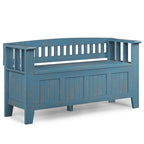 Banc de rangement en bois massif 48 po WYNDENHALL Normandy pour entrée