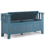 Banc de rangement en bois massif 48 po WYNDENHALL Normandy pour entrée