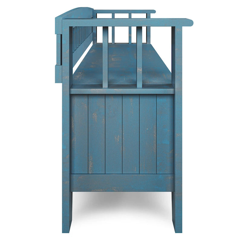 Banc de rangement en bois massif 48 po WYNDENHALL Normandy pour entrée