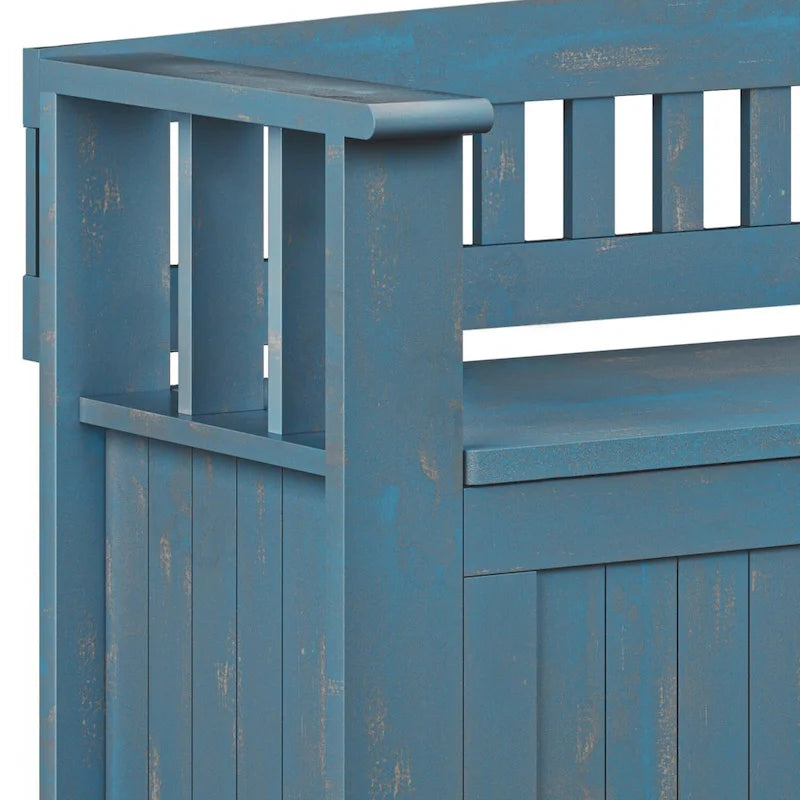 Banc de rangement en bois massif 48 po WYNDENHALL Normandy pour entrée