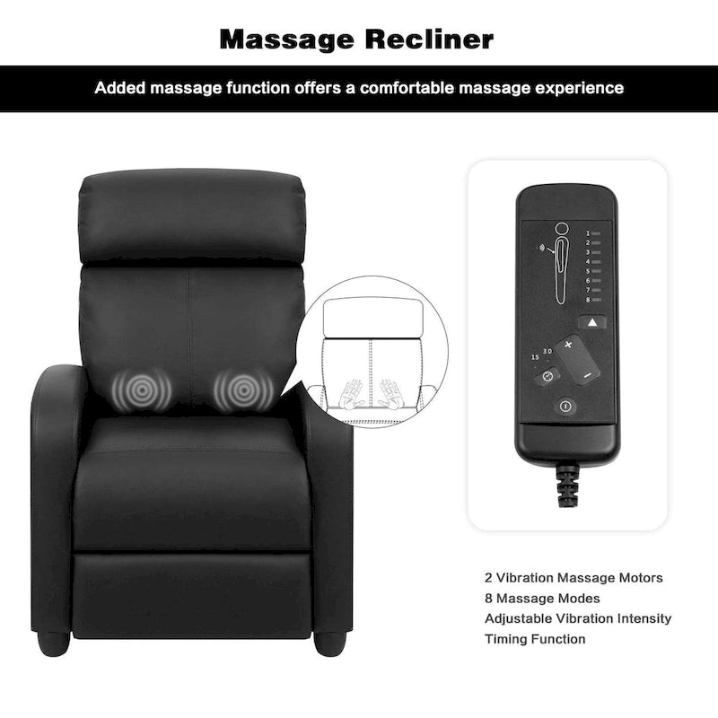Fauteuil Inclinable de Massage Homall en Similicuir PU pour Cinéma Maison avec Siège Rembourré