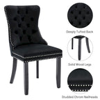 Lot de 6 chaises de salle à manger, chaises de cuisine de luxe rembourrées en velours avec dossier et assise rembourrés et pieds en bois massif - N/A