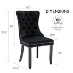 Lot de 6 chaises de salle à manger, chaises de cuisine de luxe rembourrées en velours avec dossier et assise rembourrés et pieds en bois massif - N/A