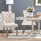 Lot de 6 chaises de salle à manger, chaises de cuisine de luxe rembourrées en velours avec dossier et assise rembourrés et pieds en bois massif - N/A