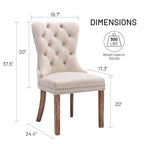 Lot de 6 chaises de salle à manger, chaises de cuisine de luxe rembourrées en velours avec dossier et assise rembourrés et pieds en bois massif - N/A