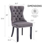 Lot de 6 chaises de salle à manger, chaises de cuisine de luxe rembourrées en velours avec dossier et assise rembourrés et pieds en bois massif - N/A